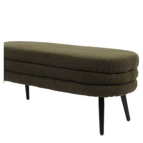 Παγκάκι Ottoman ArteLibre TONDO Πράσινο Ύφασμα Teddy/Μέταλλο 42x112x44cm