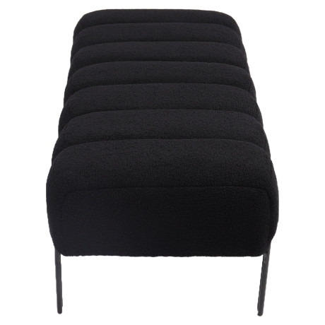 Παγκάκι Ottoman ArteLibre KUBO Μαύρο Ύφασμα Teddy/Μέταλλο 40x116.5x50cm