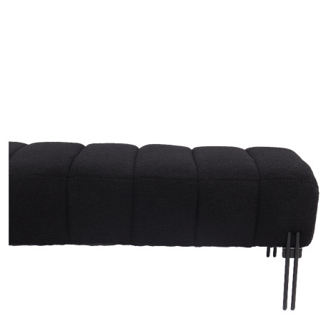 Παγκάκι Ottoman ArteLibre KUBO Μαύρο Ύφασμα Teddy/Μέταλλο 40x116.5x50cm