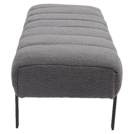 Παγκάκι Ottoman ArteLibre KUBO Γκρι Ύφασμα Teddy/Μέταλλο 40x116.5x50cm