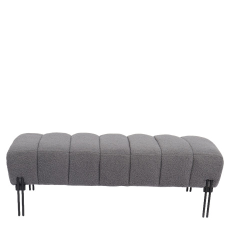 Παγκάκι Ottoman ArteLibre KUBO Γκρι Ύφασμα Teddy/Μέταλλο 40x116.5x50cm