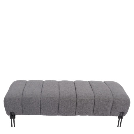 Παγκάκι Ottoman ArteLibre KUBO Γκρι Ύφασμα Teddy/Μέταλλο 40x116.5x50cm