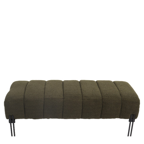 Παγκάκι Ottoman ArteLibre KUBO Πράσινο Ύφασμα Teddy/Μέταλλο 40x116.5x50cm