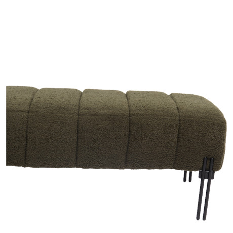 Παγκάκι Ottoman ArteLibre KUBO Πράσινο Ύφασμα Teddy/Μέταλλο 40x116.5x50cm