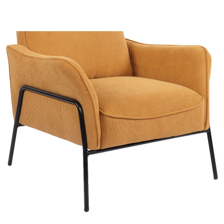Πολυθρόνα ArteLibre ELAN Πορτοκαλί Ύφασμα Κοτλέ/Μέταλλο 94x77x82cm
