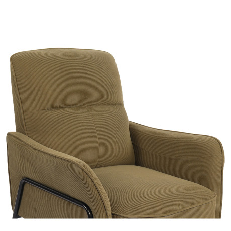 Πολυθρόνα ArteLibre ELAN Πράσινο Ύφασμα Κοτλέ/Μέταλλο 94x77x82cm