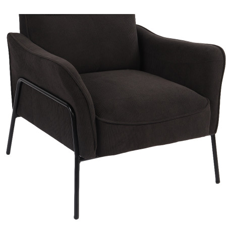 Πολυθρόνα ArteLibre ELAN Μαύρο Ύφασμα Κοτλέ/Μέταλλο 94x77x82cm