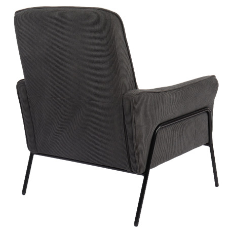 Πολυθρόνα ArteLibre ELAN Γκρι Σκούρο Ύφασμα Κοτλέ/Μέταλλο 94x77x82cm
