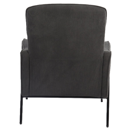 Πολυθρόνα ArteLibre ELAN Γκρι Σκούρο Ύφασμα Κοτλέ/Μέταλλο 94x77x82cm