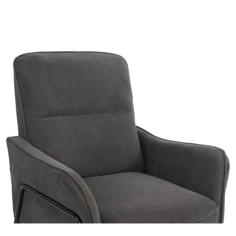 Πολυθρόνα ArteLibre ELAN Γκρι Σκούρο Ύφασμα Κοτλέ/Μέταλλο 94x77x82cm