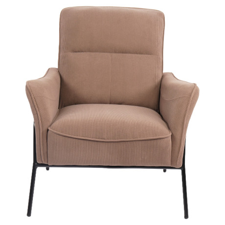 Πολυθρόνα ArteLibre ELAN Taupe Ύφασμα Κοτλέ/Μέταλλο 94x77x82cm