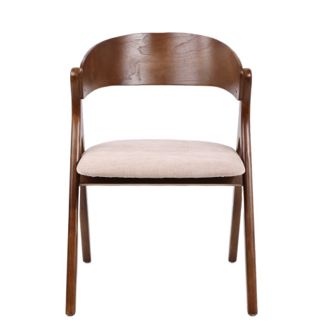 Καρέκλα Τραπεζαρίας ArteLibre LAODICE Καφέ/Καρυδί Ξύλο/Ύφασμα 52.5x56x83cm