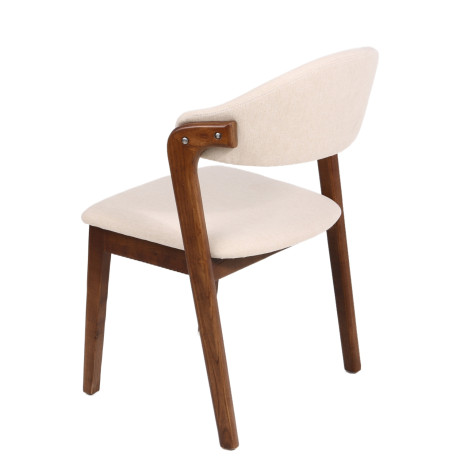 Καρέκλα Τραπεζαρίας ArteLibre ISMENE Μπεζ/Καρυδί Ξύλο/Ύφασμα 52.5x56x83cm