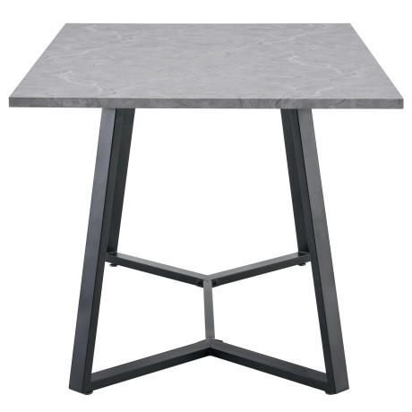 Τραπέζι Τραπεζαρίας ArteLibre DUNSMERE Γκρι Μάρμαρο/Μαύρο Μέταλλο/Μοριοσανίδα 160x90x75cm