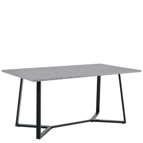 Τραπέζι Τραπεζαρίας ArteLibre DUNSMERE Γκρι Μάρμαρο/Μαύρο Μέταλλο/Μοριοσανίδα 160x90x75cm