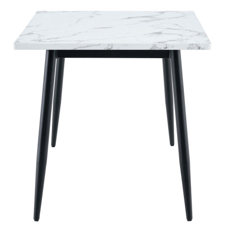 Τραπέζι Τραπεζαρίας ArteLibre IRWELL Λευκό Μάρμαρο/Μαύρο Μέταλλο/Μοριοσανίδα 120x80x75cm