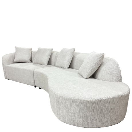 Καναπές MONTARO ArteLibre Γκρι Ανοιχτό Ύφασμα 140x105x65cm/206x124x68cm