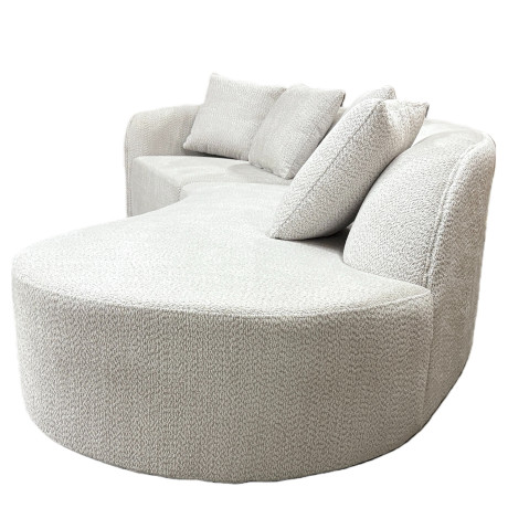 Καναπές MONTARO ArteLibre Γκρι Ανοιχτό Ύφασμα 140x105x65cm/206x124x68cm