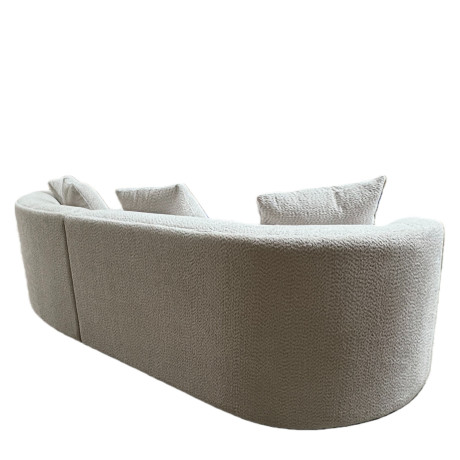 Καναπές MONTARO ArteLibre Γκρι Ανοιχτό Ύφασμα 140x105x65cm/206x124x68cm