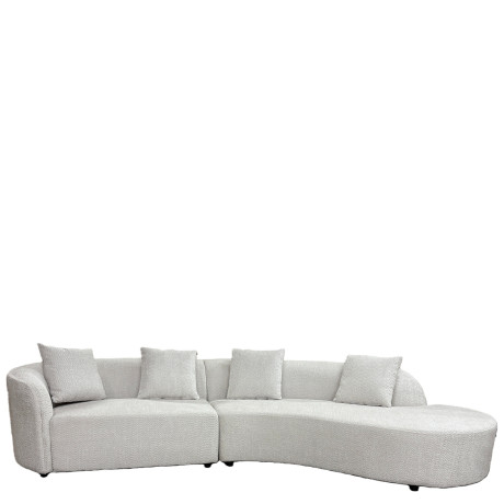 Καναπές MONTARO ArteLibre Γκρι Ανοιχτό Ύφασμα 140x105x65cm/206x124x68cm