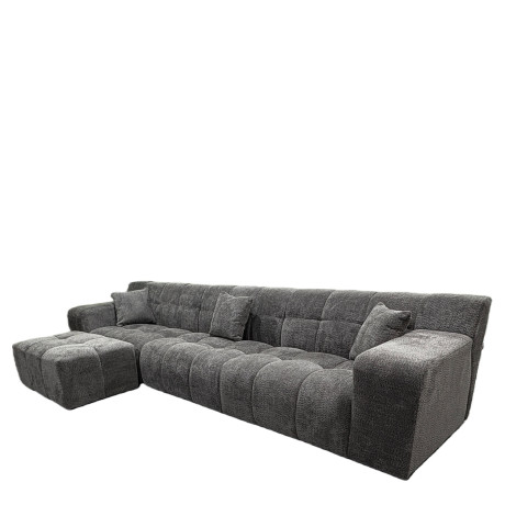 Καναπές Γωνιακός ArteLibre ORVELLA Γκρι Ύφασμα 363x194x80cm