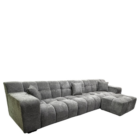 Καναπές Γωνιακός ArteLibre ORVELLA Γκρι Ύφασμα 363x194x80cm