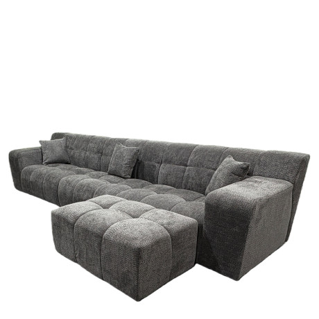 Καναπές Γωνιακός ArteLibre ORVELLA Γκρι Ύφασμα 363x194x80cm