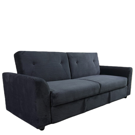 Καναπές Κρεβάτι ArteLibre VALMERO Μαύρο Ύφασμα/Ξύλο 216x85x85cm