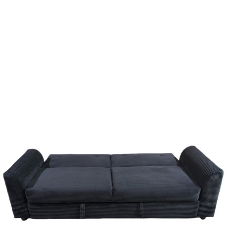 Καναπές Κρεβάτι ArteLibre VALMERO Μαύρο Ύφασμα/Ξύλο 216x85x85cm