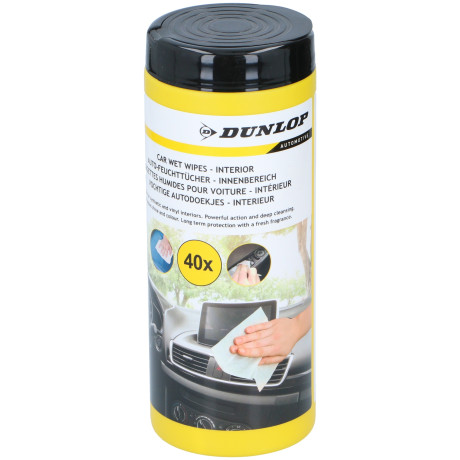 Υγρά Μαντηλάκια Καθαρισμού Εσωτερικού Αυτοκινήτου 40Τμχ DUNLOP