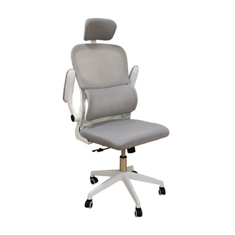 A9935 WHITE/GREY MESH ΚΑΡΕΚΛΑ ΓΡΑΦΕΙΟΥ 62Χ64Χ42-114/52-125εκ.