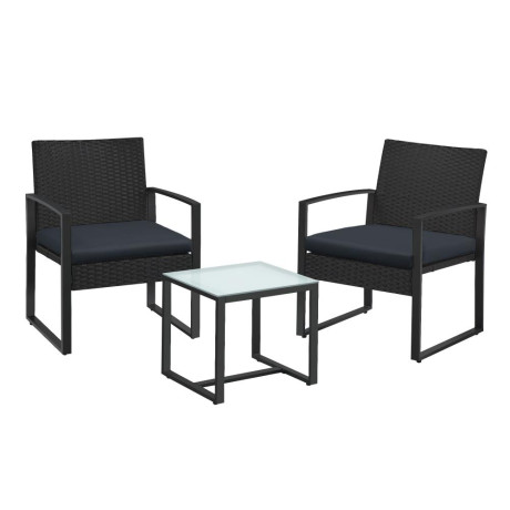 Songmics Έπιπλό Μπαλκονιού - Κήπου Lounge Set, Μαύρο (Ggf010b05) (Sngggf010b05)