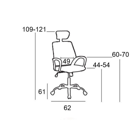 A1710 ΜΑΥΡΟ MESH ΠΟΛΥΘΡΟΝΑ ΓΡΑΦΕΙΟΥ 62Χ61Χ44-109/54-121εκ.