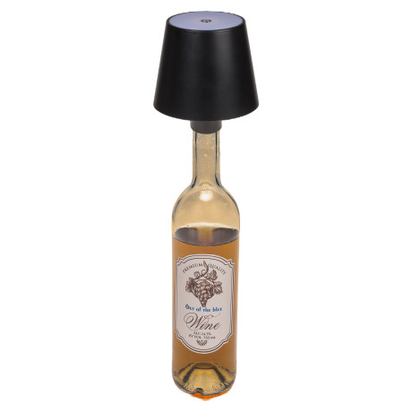 Επιτραπέζιο Φωτιστικό LED Φορητό Για Μπουκάλι Μαύρο Πλαστικό 11x10.5cm