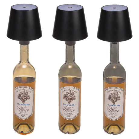 Επιτραπέζιο Φωτιστικό LED Φορητό Για Μπουκάλι Μαύρο Πλαστικό 11x10.5cm