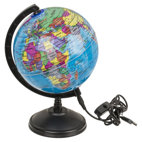 Φωτιστικό Επιτραπέζιο LED Υδρόγειος Με Καλώδιο USB Πλαστικό 11.5cm