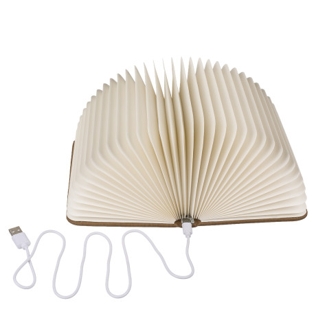 Λάμπα LED Ατμόσφαιρας Επιτραπέζια Βιβλίο Με Εξώφυλλο Δερματίνης Επαναφορτιζόμενη Καφέ 17x13cm