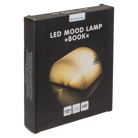 Λάμπα LED Ατμόσφαιρας Επιτραπέζια Βιβλίο Με Εξώφυλλο Δερματίνης Επαναφορτιζόμενη Καφέ 17x13cm