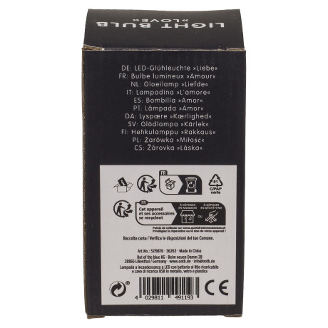 Φωτιστικό Επιτραπέζιο LED Λάμπα Πυρακτώσεως Με Κείμενο ‘Love’ Επαναφορτιζόμενο 12x7cm