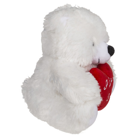 Αρκουδάκι Με Κόκκινη Καρδιά ‘I Love You’ Λευκό/Κόκκινο 22cm