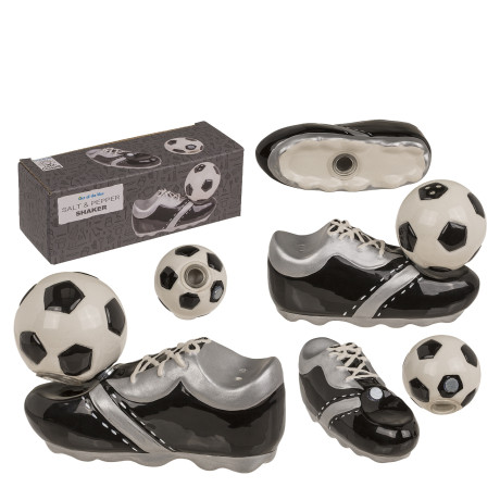 Αλατοπίπερο Παπούτσι Και Μπάλα Ποδοσφαίρου Με Μαγνήτη Δολομίτης 11.5x7.5x5cm Σετ 2Τμχ