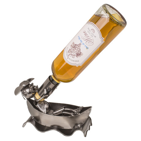 Θήκη Κρασιού Πότης Στην Μπανιέρα Ασημί Μέταλλο