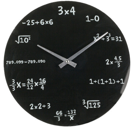 Ρολόι Τοίχου Με Μαθηματικές Εξισώσεις Μαύρο Φ35cm