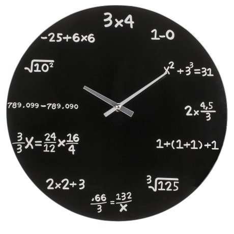 Ρολόι Τοίχου Με Μαθηματικές Εξισώσεις Μαύρο Φ35cm