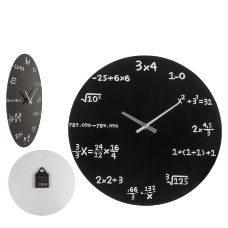 Ρολόι Τοίχου Με Μαθηματικές Εξισώσεις Μαύρο Φ35cm