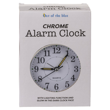 Ρολόι Επιτραπέζιο Με Ξυπνητήρι Ασημί Μέταλλο 17x11cm