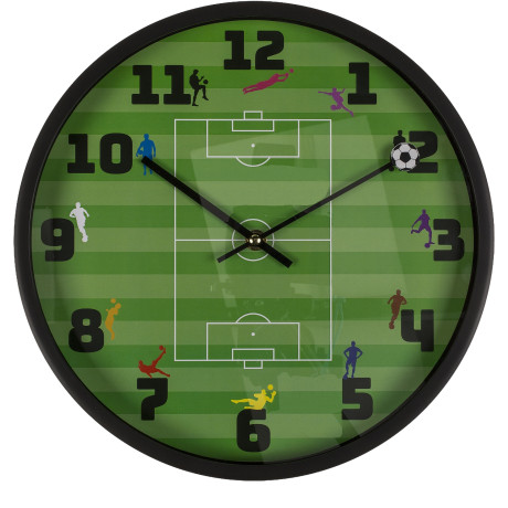 Ρολόι Τοίχου Ποδόσφαιρο Πράσινο Πλαστικό Φ30cm