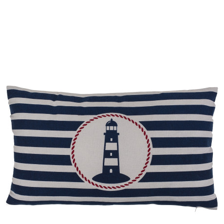 Διακοσμητικό Μαξιλάρι Φάρος Με Φερμουάρ Μπλε/Λευκό 64% Polyester/19% Βαμβάκι/17% Βισκόζη 30x50cm 1Τμχ
