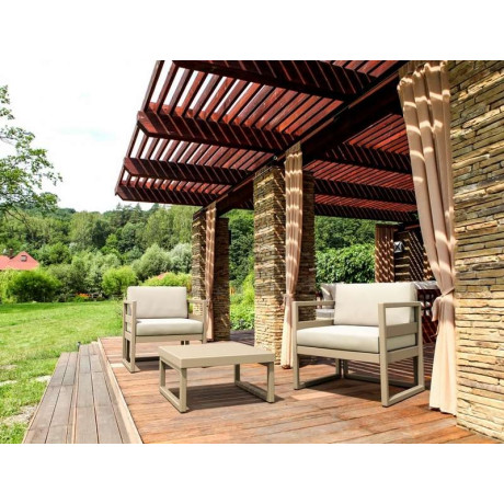 MYKONOS ΠΟΛΥΘΡΟΝΑ TAUPE ΜΕ ΜΑΞ. 73X72X75εκ. ΠΟΛ/ΝΙΟΥ