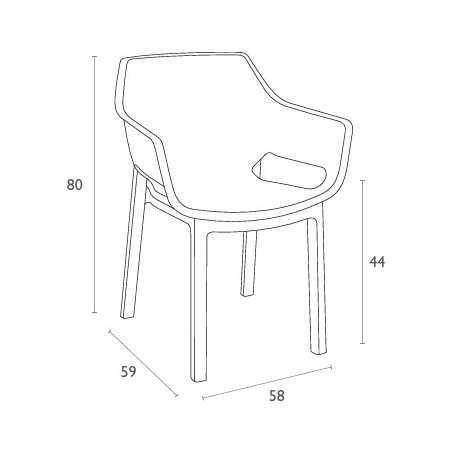 DORA DARK GREY ΠΟΛΥΘΡΟΝΑ ΠΟΛ/ΝΙΟΥ 58X59X80εκ.
